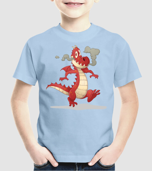 Dragon model albastru deschis pe tricou