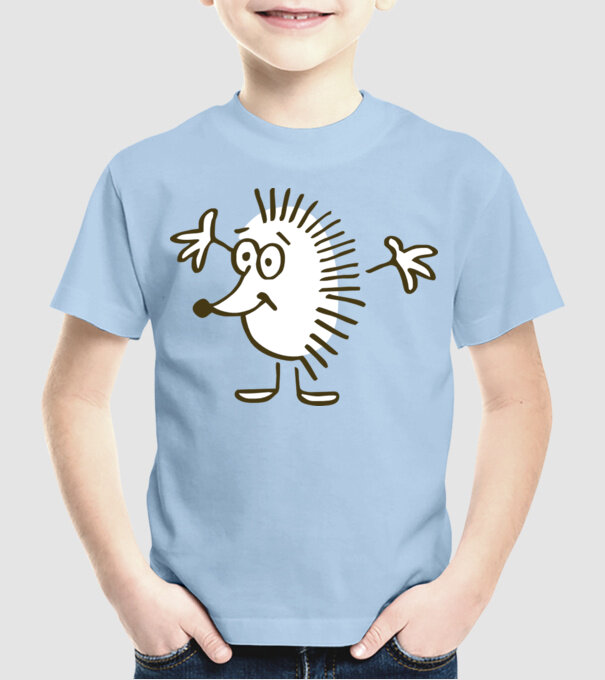 arici model albastru deschis pe tricou