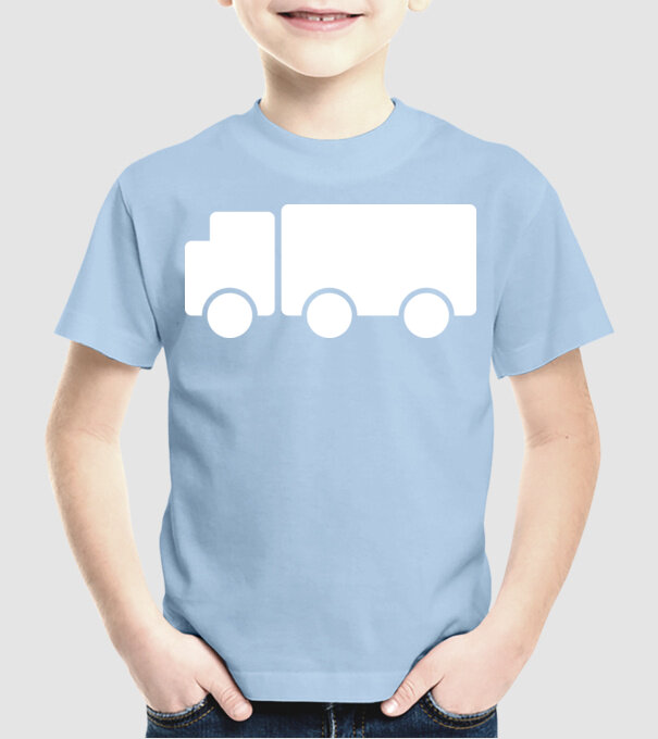 Camion 2. model albastru deschis pe tricou