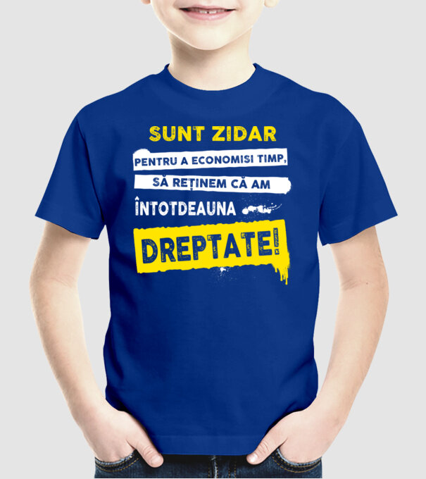 Sunt zidar, pentru a economisi timp, să reținem că am întotdeauna dreptate! model albastru regal pe tricou
