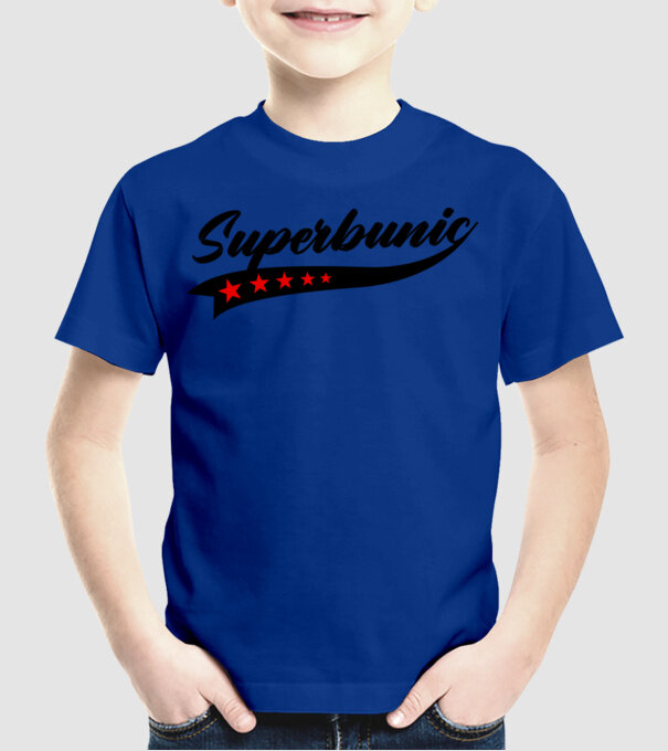 superbunic model albastru regal pe tricou