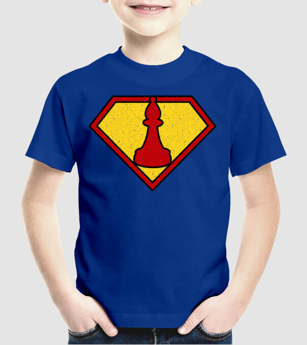 SuperChess alergător de șah model albastru regal pe tricou