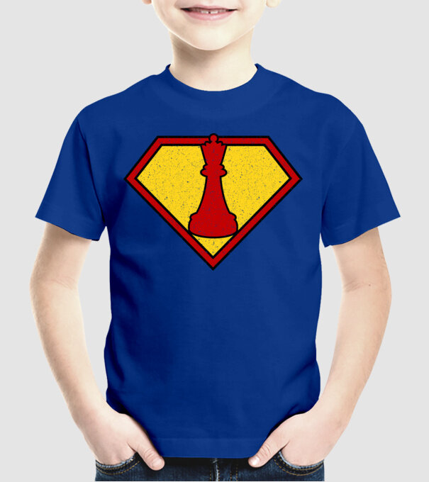 SuperChess regină model albastru regal pe tricou