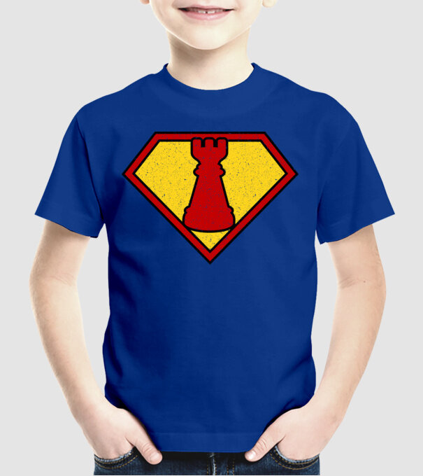 SuperChess turnul de sah model albastru regal pe tricou