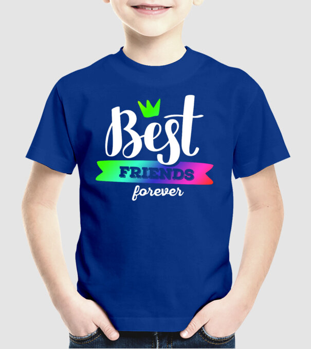 Best friends forever model albastru regal pe tricou