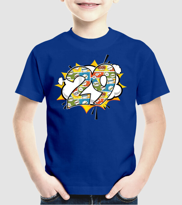 Birthday Comic Number 29 model albastru regal pe tricou