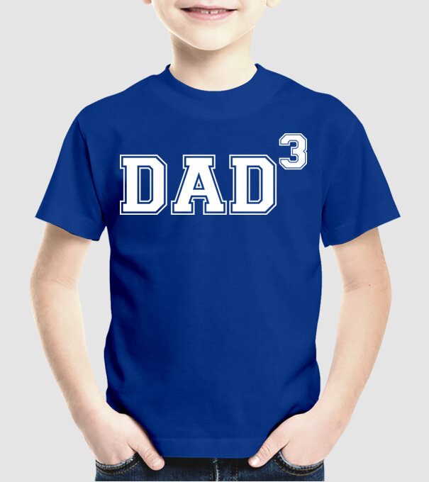 Dad for three model albastru regal pe tricou