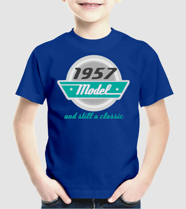 Model and still a classic - 1957 model albastru regal pe tricou