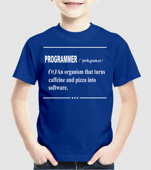 Programmer model albastru regal pe tricou