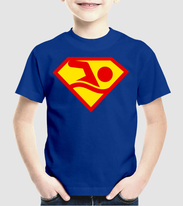 Supersportiv ÎNOTĂTOR model albastru regal pe tricou