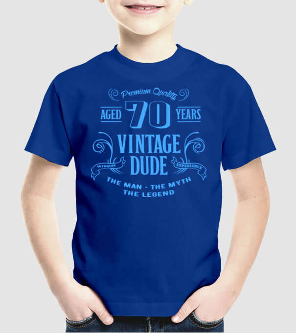 Vintage Dude - 70 model albastru regal pe tricou