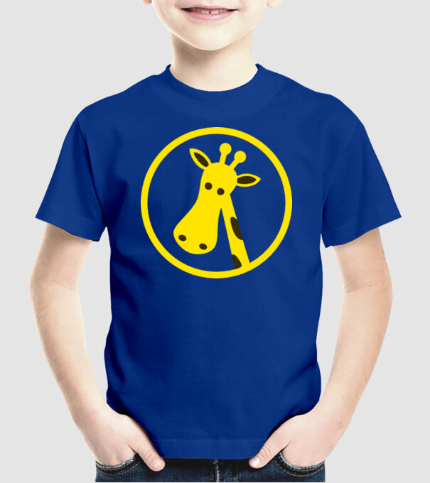 Girafă model albastru regal pe tricou