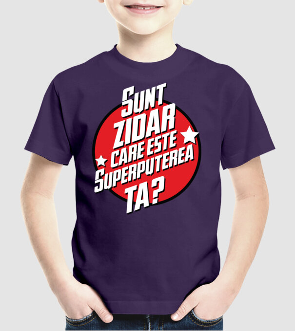 sunt zidar, care este superputerea ta? model mov pe tricou