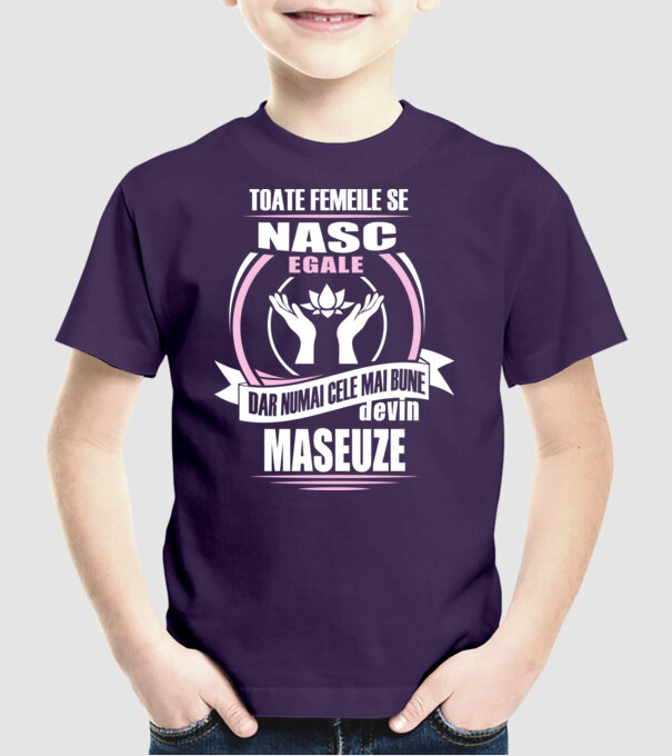 Toate femeile se nasc egale, dar numai cele mai bune devin maseuze model mov pe tricou