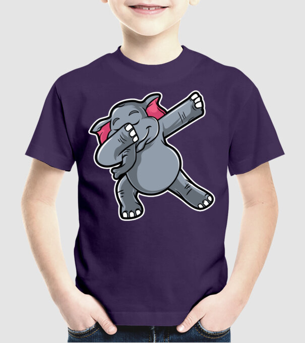 Elefant DAB model mov pe tricou