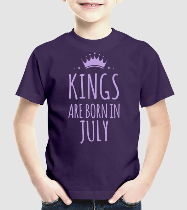 Kings are born in - July model mov pe tricou