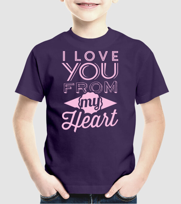 love you from model mov pe tricou