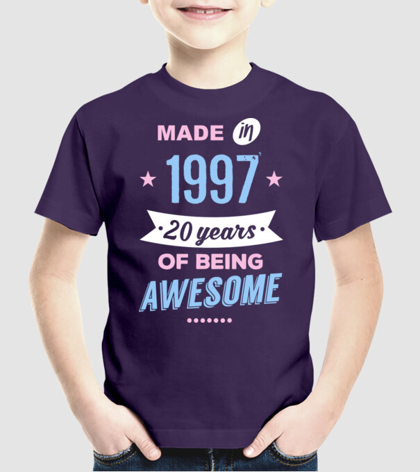 Made in - 1997 model mov pe tricou