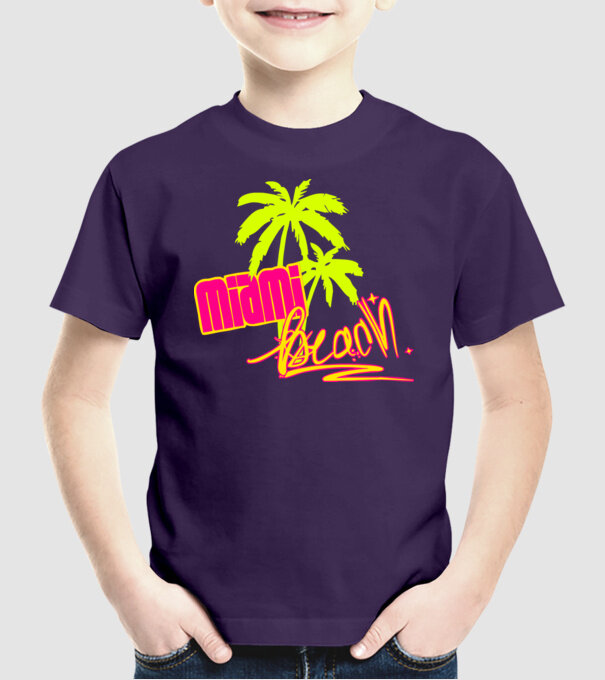 Miami beach model mov pe tricou
