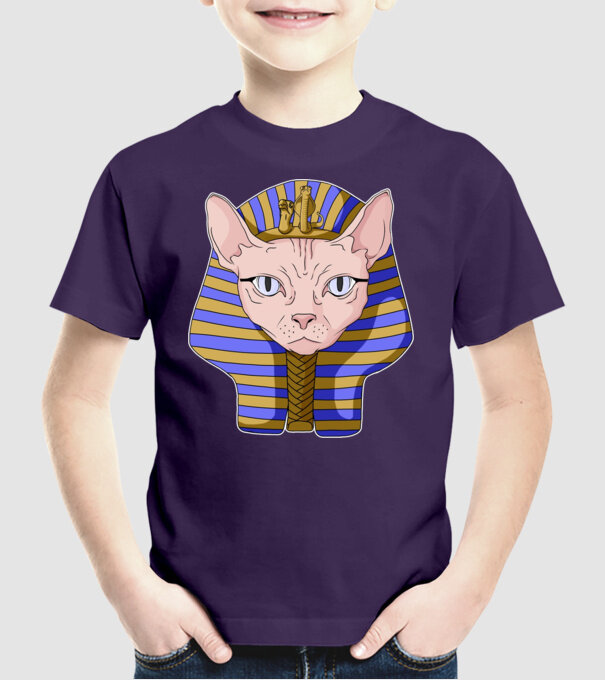 sphynx cat pharaoh model mov pe tricou