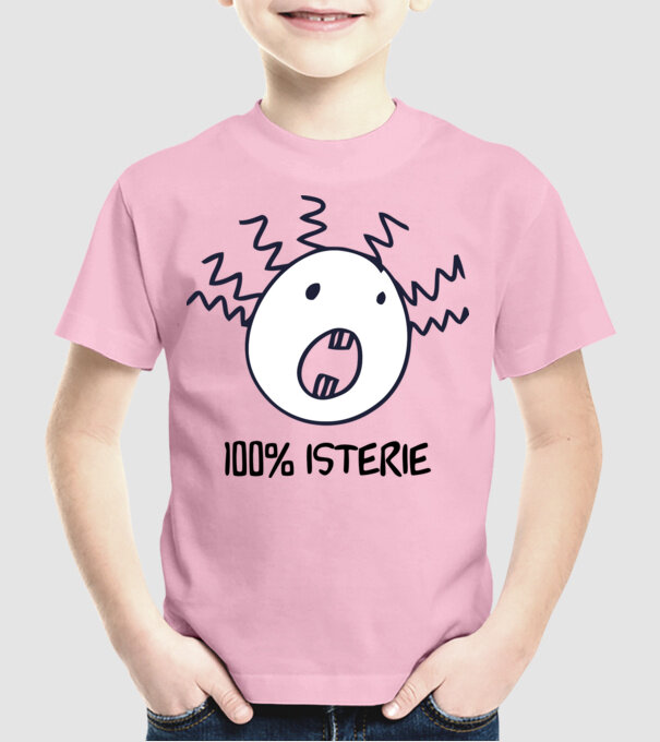 100% isterie model roz deschis pe tricou