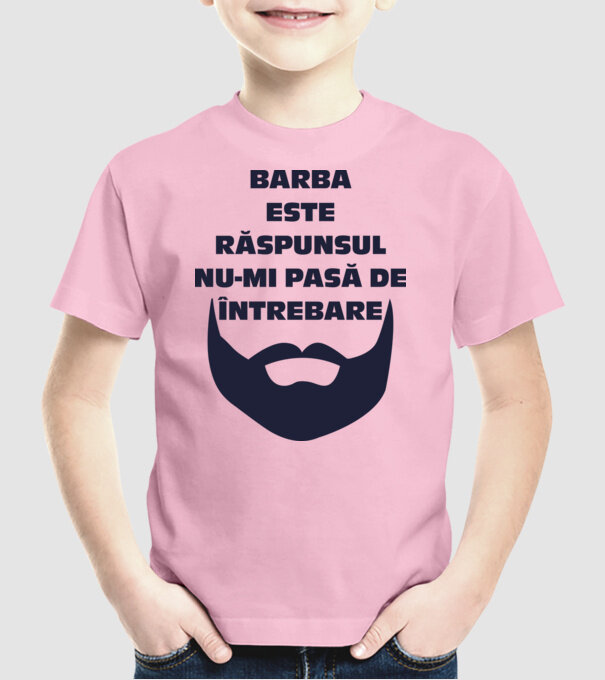 barba este răspunsul, nu-mi pasă de întrebare model roz deschis pe tricou