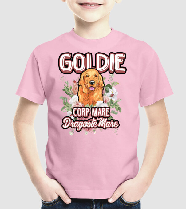 Goldie picioare mici dragoste mare model roz deschis pe tricou