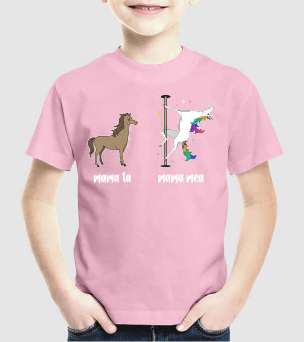 mama ta - mama mea model roz deschis pe tricou