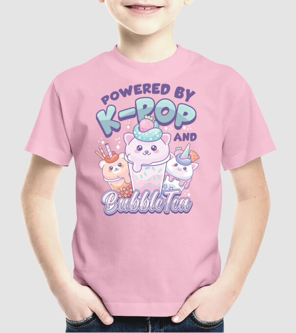 K-POP BUBBLE TEA model roz deschis pe tricou
