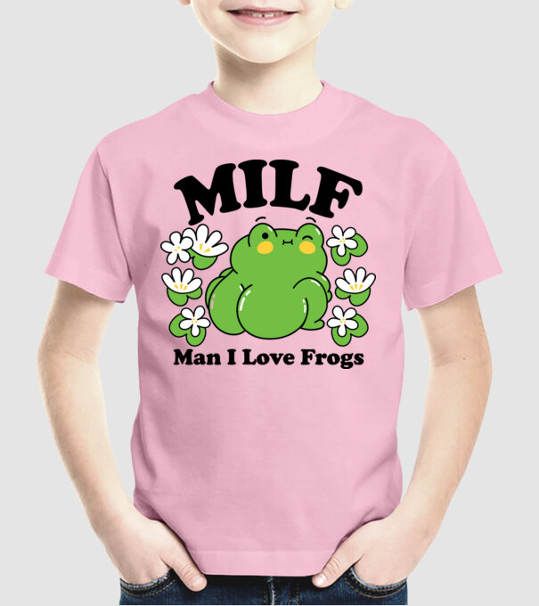 MILF man i love frogs model roz deschis pe tricou