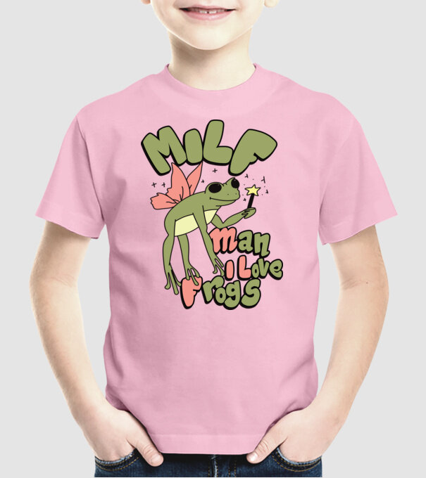 MILF man i love frogs model roz deschis pe tricou