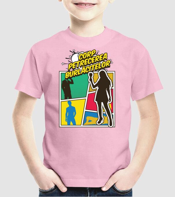 corp petrecerea burlăcitelor model roz deschis pe tricou