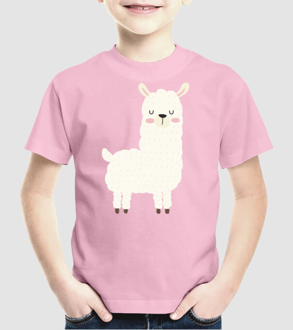 Alpaca model roz deschis pe tricou