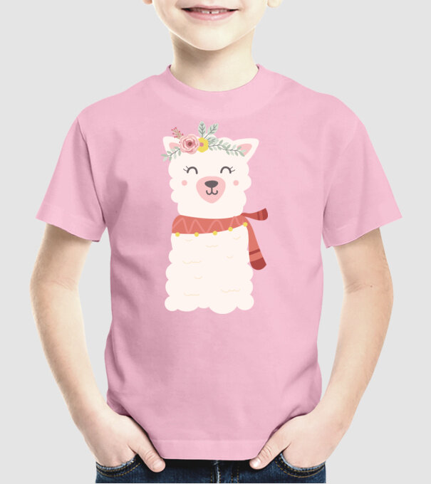 Baby lama model roz deschis pe tricou