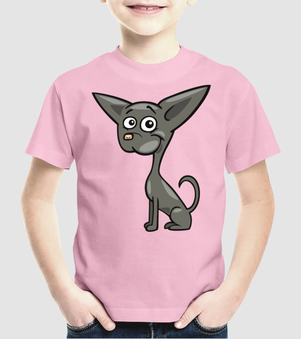Dog silhouette model roz deschis pe tricou