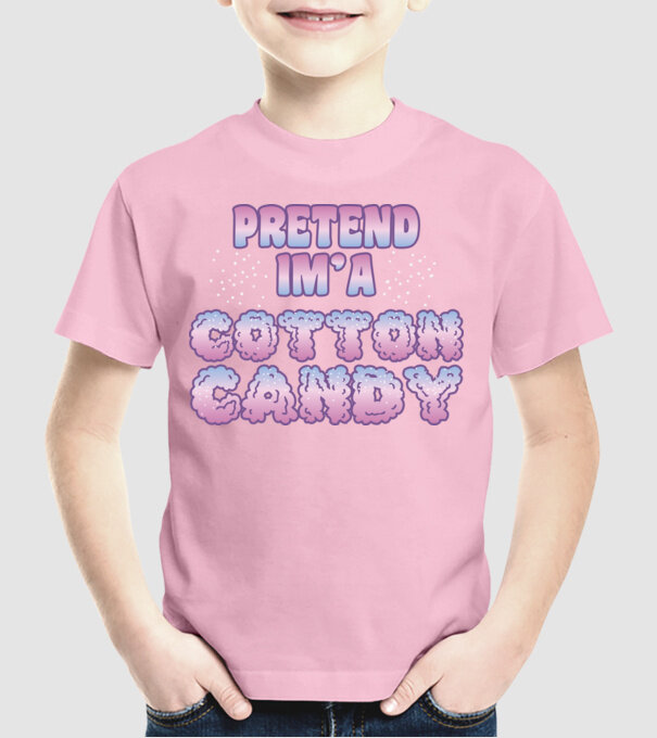 Vată de zahăr carnaval model roz deschis pe tricou