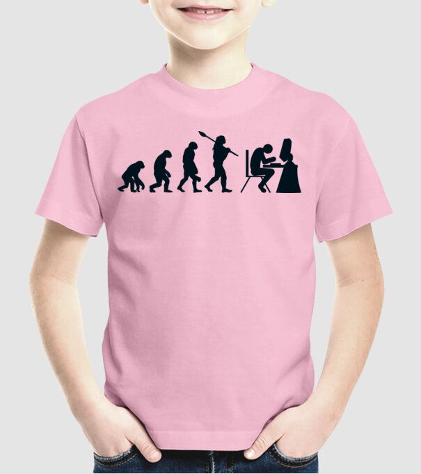 Game evolution model roz deschis pe tricou