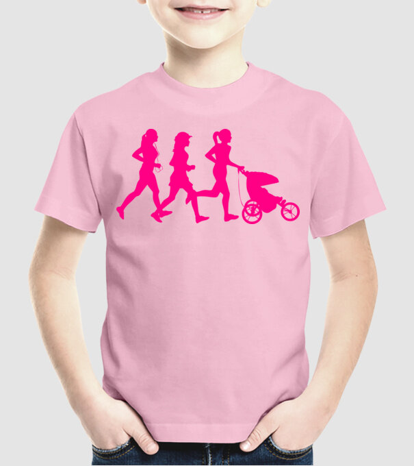 Running Mom model roz deschis pe tricou