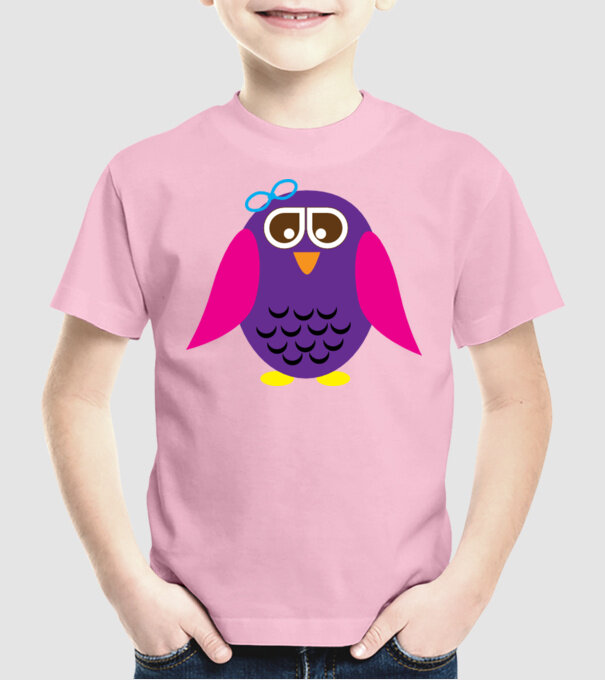 Owl model roz deschis pe tricou