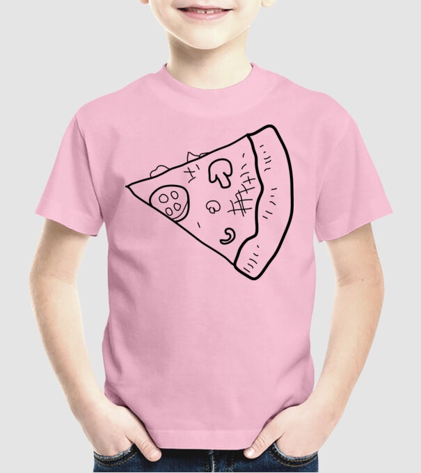 Felie de pizza (parte tricou pereche) model roz deschis pe tricou