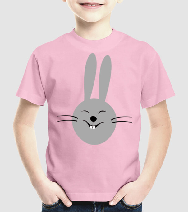 rabbit model roz deschis pe tricou