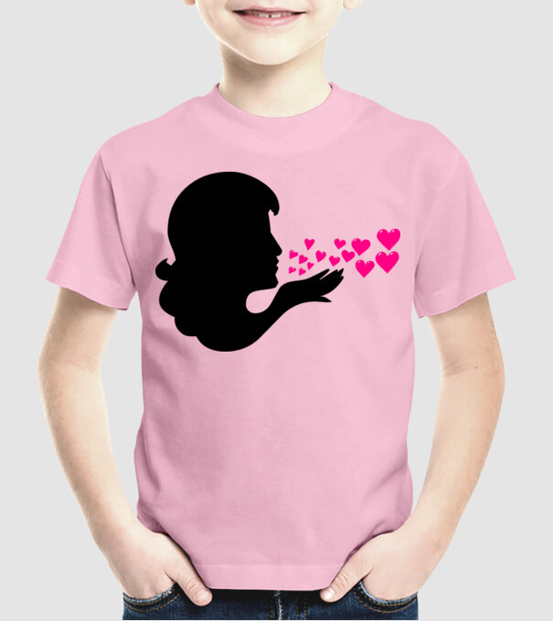 pupici din inimă model roz deschis pe tricou