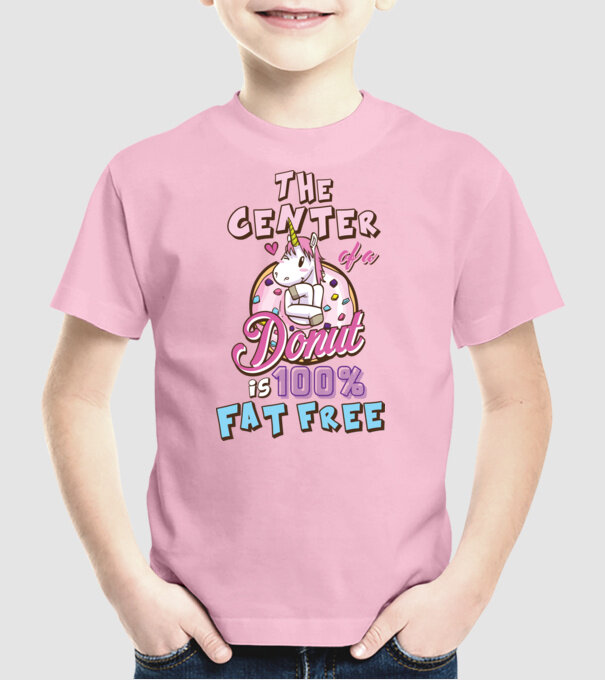 The center of a donut model roz deschis pe tricou