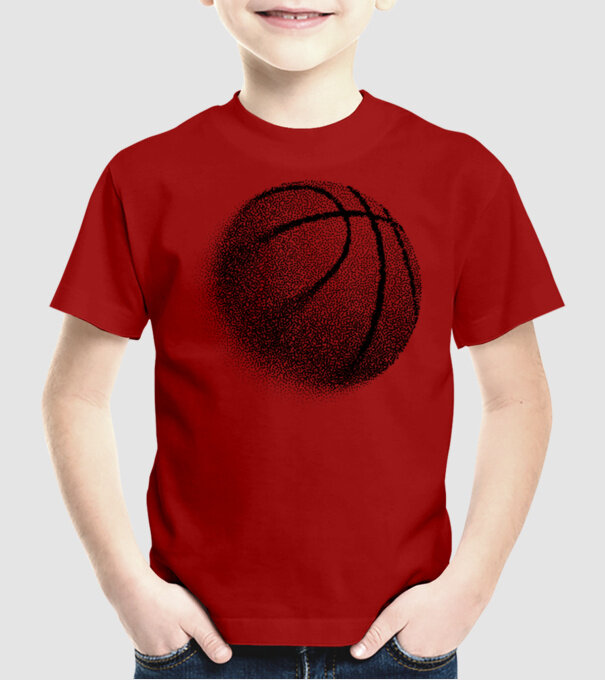 Basketball model roșu pe tricou