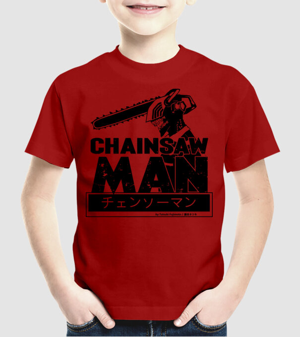 CSM - Chainsaw Man model roșu pe tricou