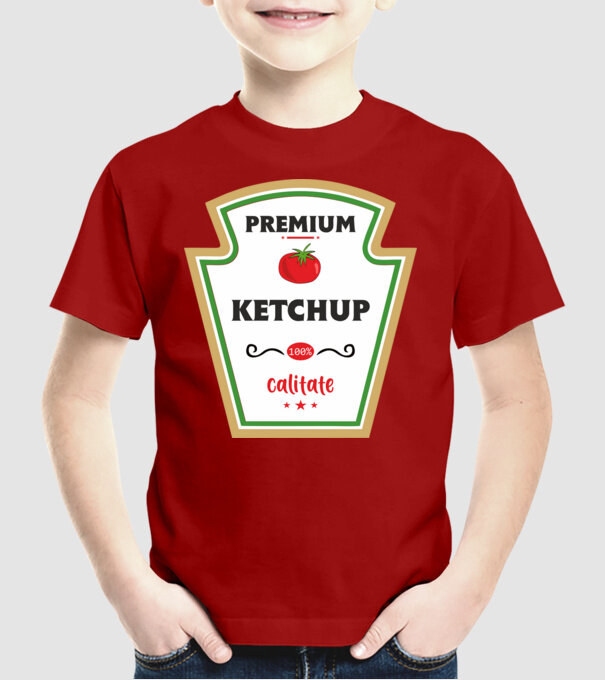 ketchup premium - calitate model roșu pe tricou
