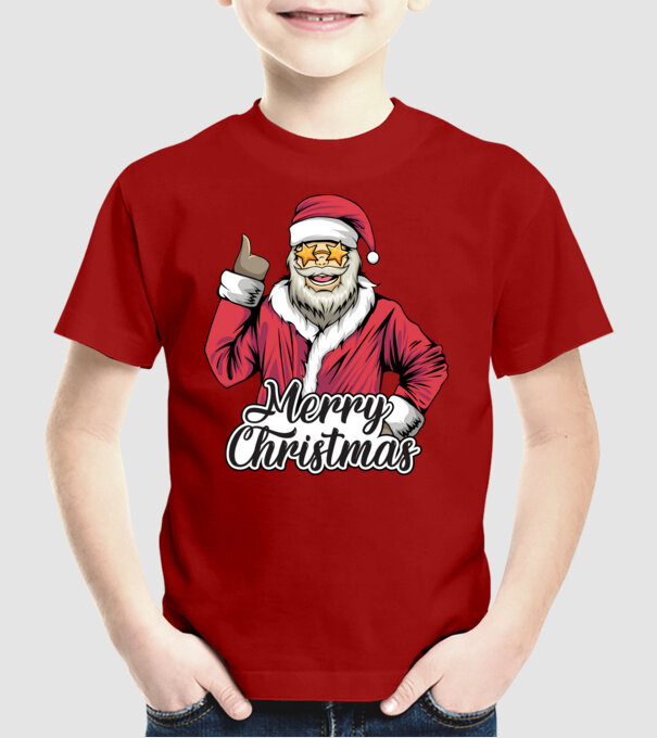 Merry christmas Santa model roșu pe tricou