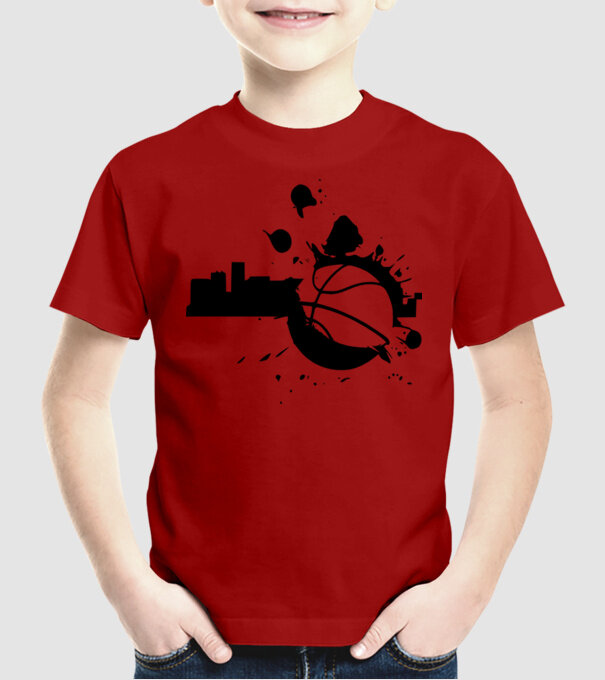 basket-1sz model roșu pe tricou