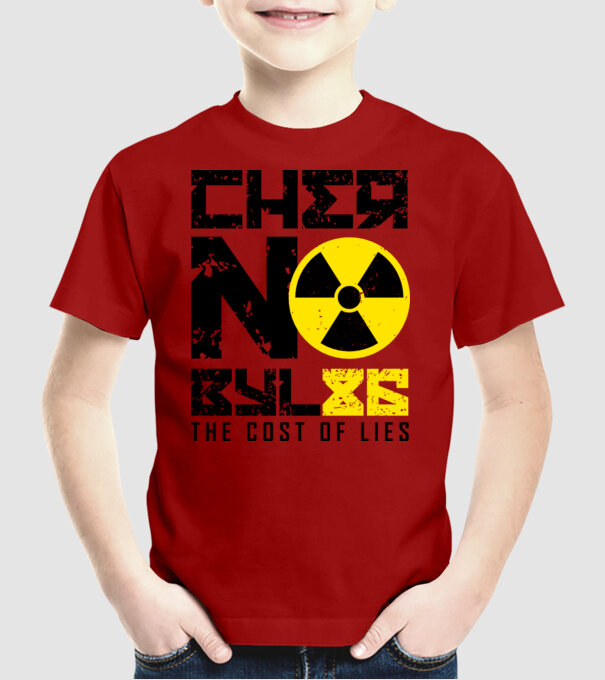 'Chernobyl ''86' model roșu pe tricou