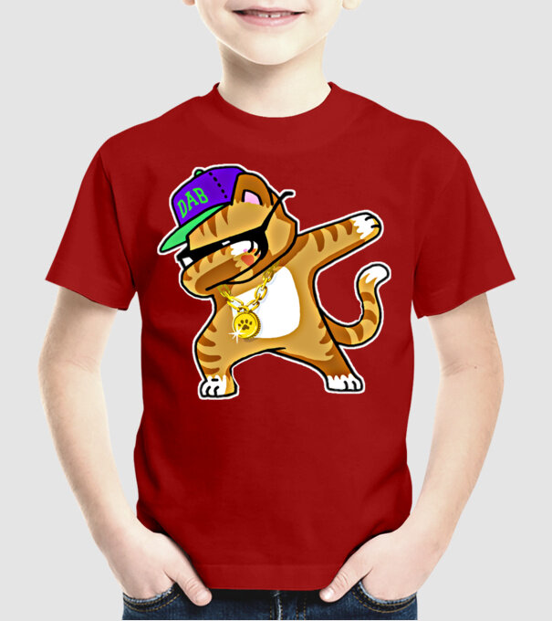 Cool Cat DAB model roșu pe tricou